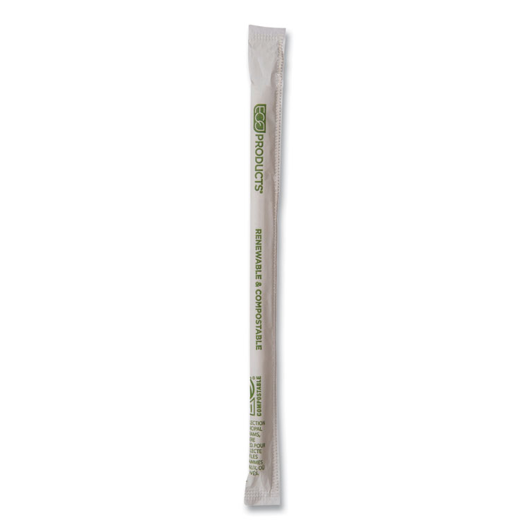Eco-Products Renewable and Compostable PHA Straws, 7.75", Natural White, 2,000/Carton (ECOEPSTPHA775)