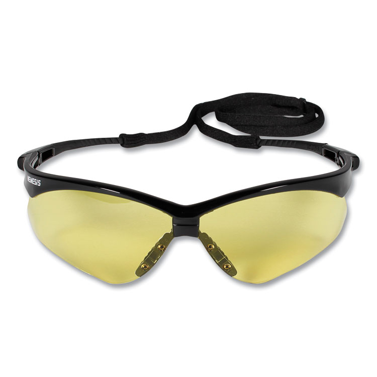 KleenGuard Nemesis Safety Glasses, Black Frame, Amber Lens (ANS25659)