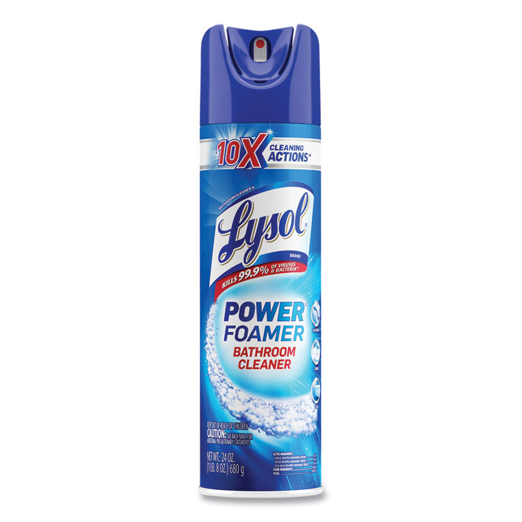 LYSOL Brand Power Foam Bathroom Cleaner, 24 oz Aerosol Spray (RAC02569)