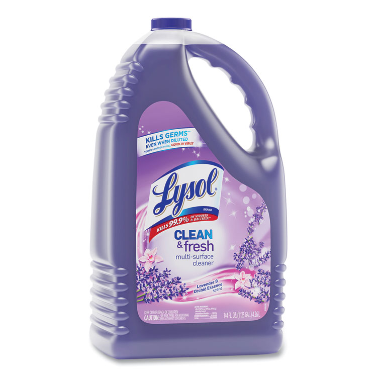 LYSOL Brand Clean and Fresh Multi-Surface Disinfectant Cleaner, Lavender and Orchid Essence, 144 oz Bottle (RAC88786EA)