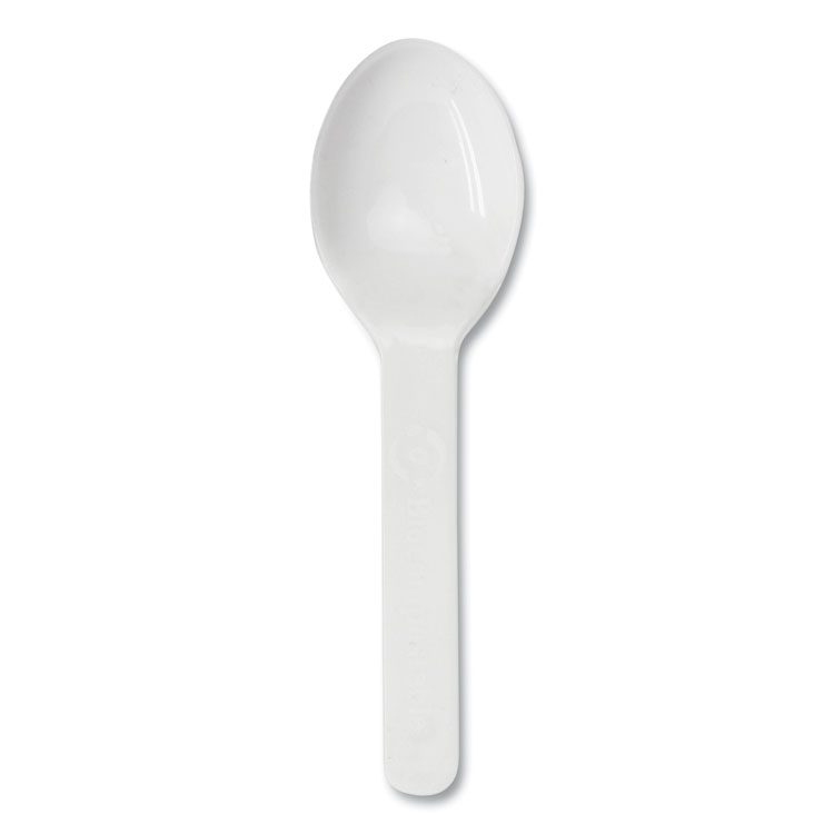 World Centric PLA Compostable Cutlery, Tasting Spoon, Plastic, 3", White, 3,000/Carton (WORSPCS3)