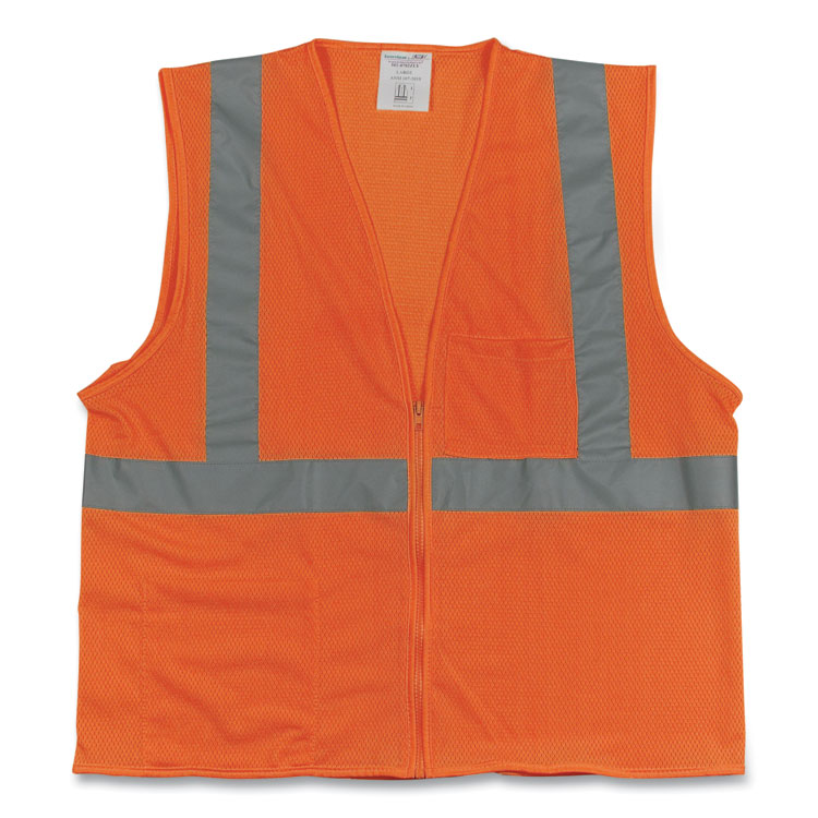 PIP Zipper Safety Vest, 2X-Large, Hi-Viz Orange (PID302MVGZOR2X)