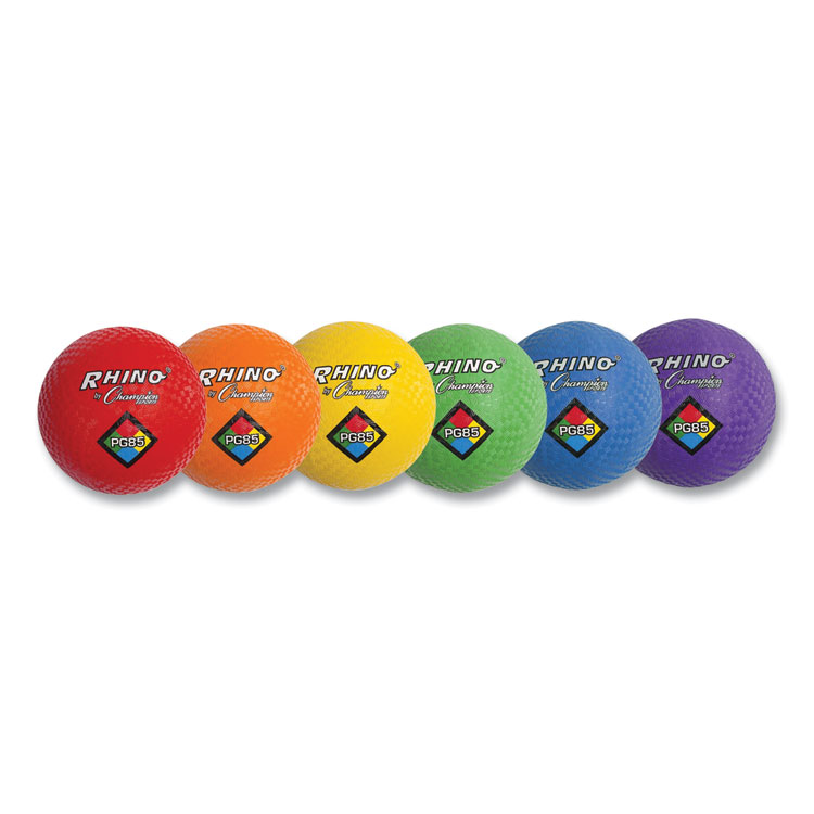 Champion Sports Playground Ball Set, 8.5" Diameter, Assorted Colors, 6/Set (CSIPGSET)