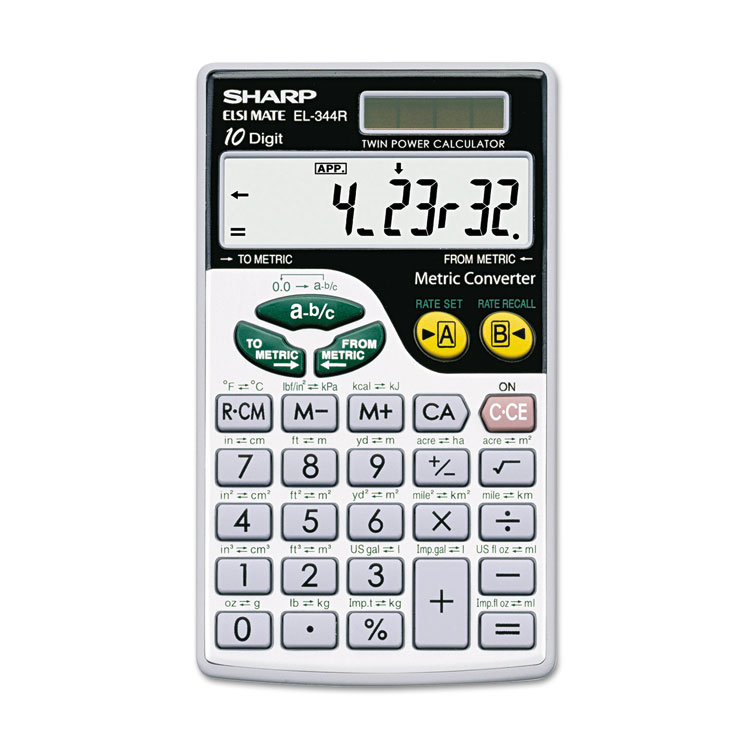Sharp EL344RB Metric Conversion Wallet Calculator, 10-Digit LCD (SHREL344RB)