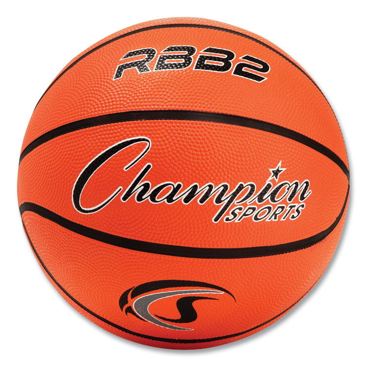 Champion Sports Rubber Sports Ball, Basketball, No. 5 Size, Junior Size, Orange (CSIRBB2)