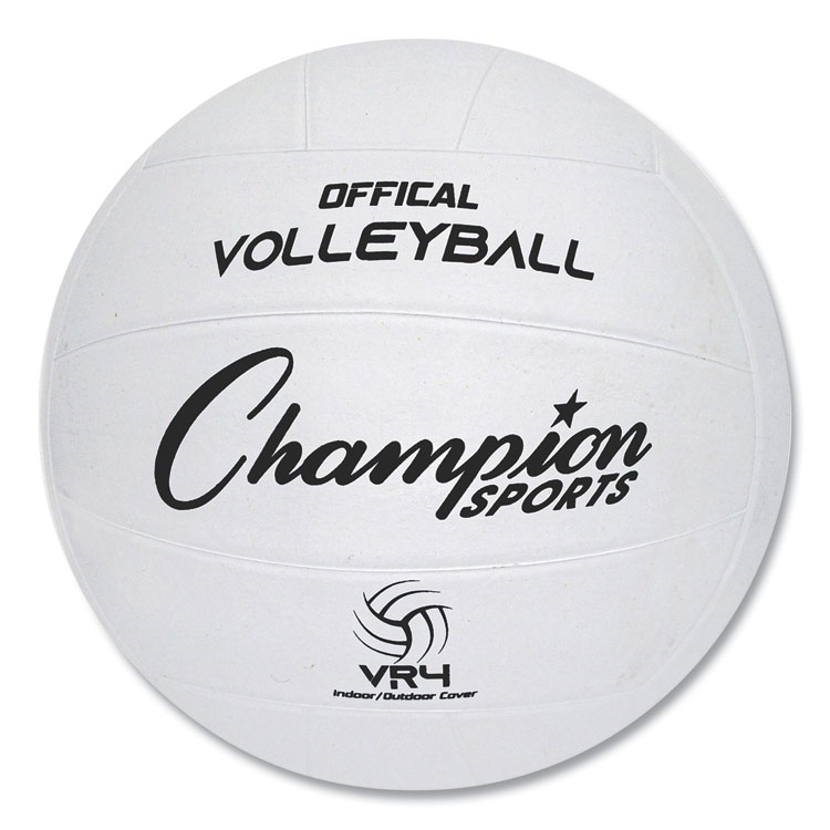 Champion Sports Rubber Volleyball, Official Size, White (CSIVR4)
