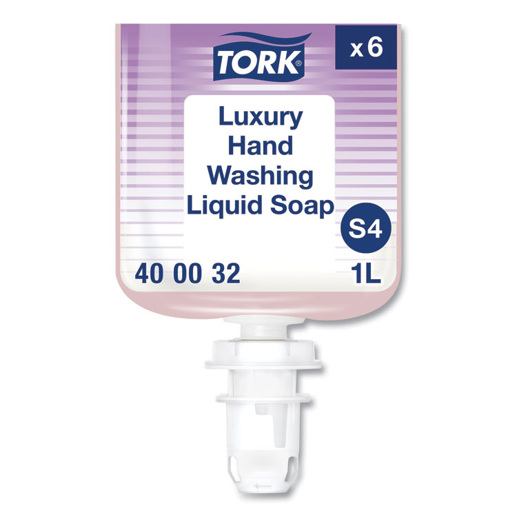 Tork Luxury Liquid Soap Refill, Soft Rose Scent, 1 L, 6/Carton (TRK400032)