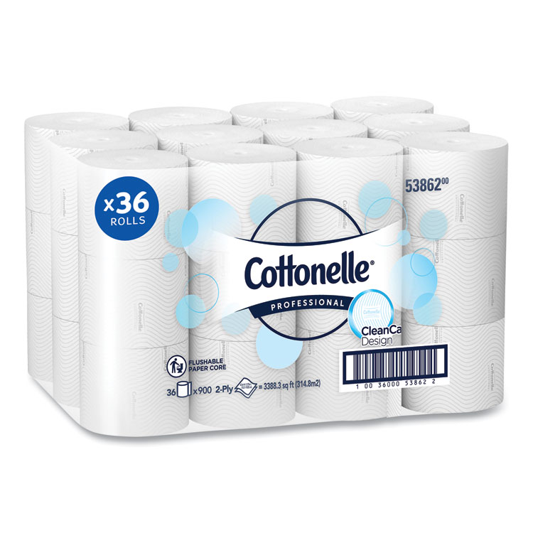 Cottonelle Clean Care Bathroom Tissue, Septic Safe, 2-Ply, White, 900 Sheets/Roll, 36 Rolls/Carton (KCC53862CT)