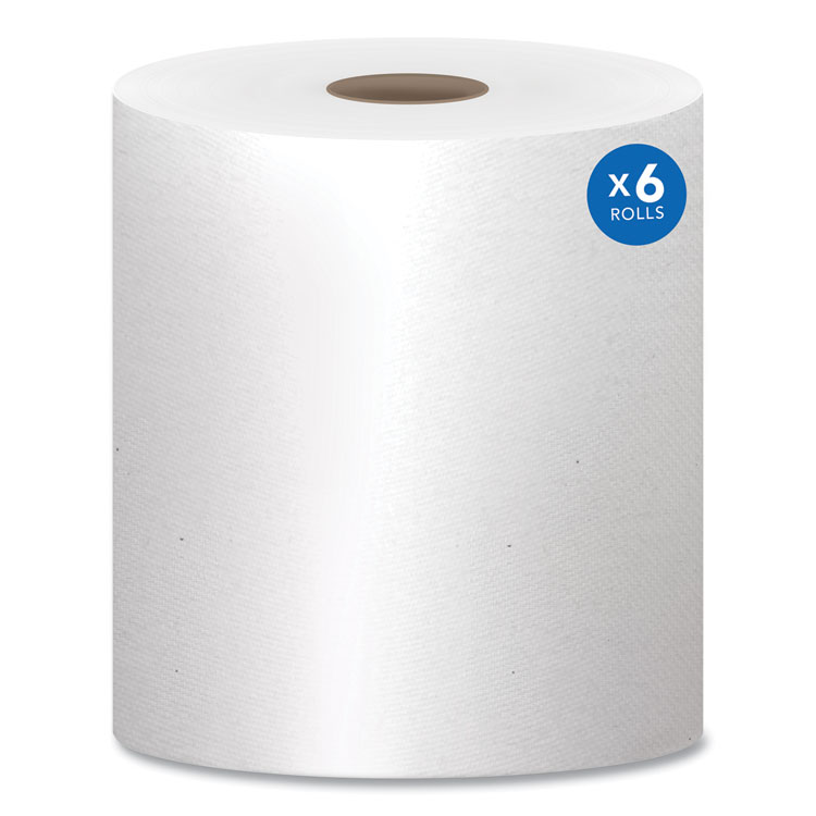 Scott Essential High Capacity Hard Roll Towels for Business, 1-Ply, 8" x 1,000 ft, 1.5" Core, Recycled, White, 6 Rolls/Carton (KCC01005)