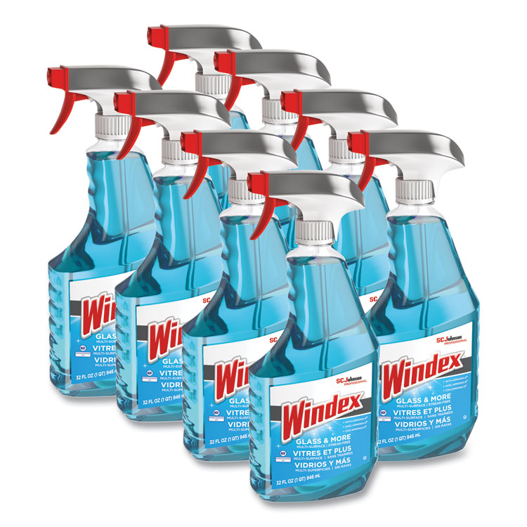 Windex Ammonia-D Glass Cleaner, Fresh, 32 oz Spray Bottle, 8/Carton (SJN322338)