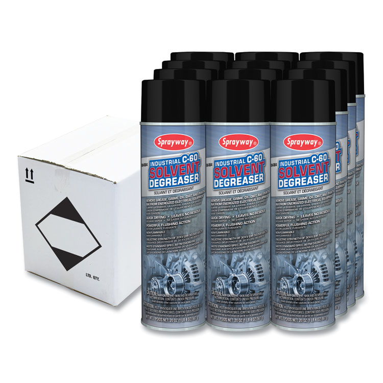 Sprayway C-60 Industrial Solvent Degreaser, 20 oz, Dozen (CGC064)