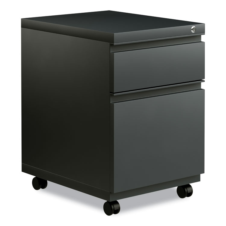Alera File Pedestal with Full-Length Pull, Left or Right, 2-Drawers: Box/File, Legal/Letter, Charcoal, 14.96" x 19.29" x 21.65" (ALEPBBFCH)