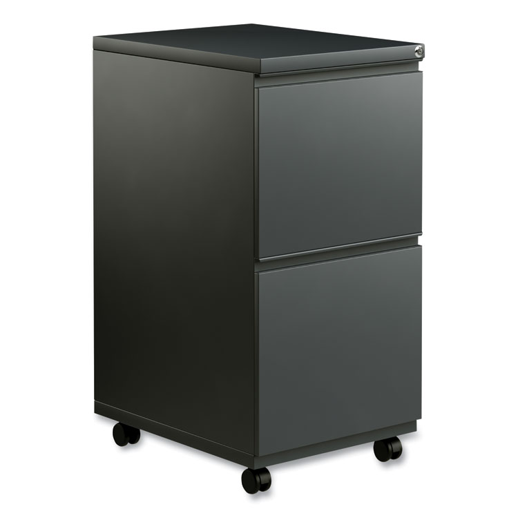 Alera File Pedestal with Full-Length Pull, Left or Right, 2 Legal/Letter-Size File Drawers, Charcoal, 14.96" x 19.29" x 27.75" (ALEPBFFCH)