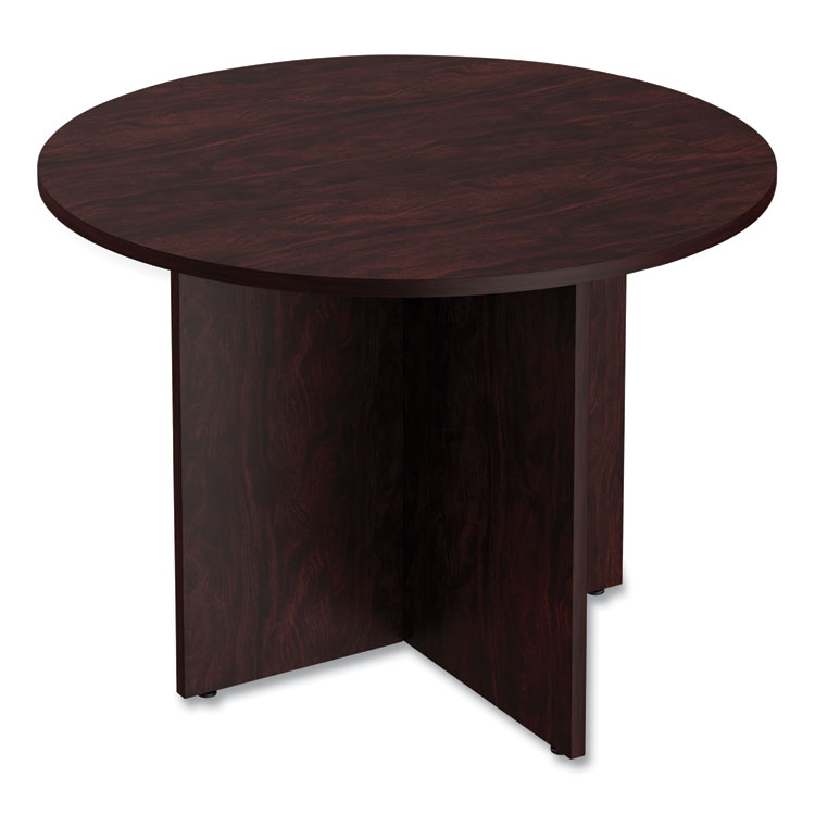 Alera Alera Valencia Round Conference Table with Legs, 42" Diameter x 29.5h, Mahogany (ALEVA7142MY)