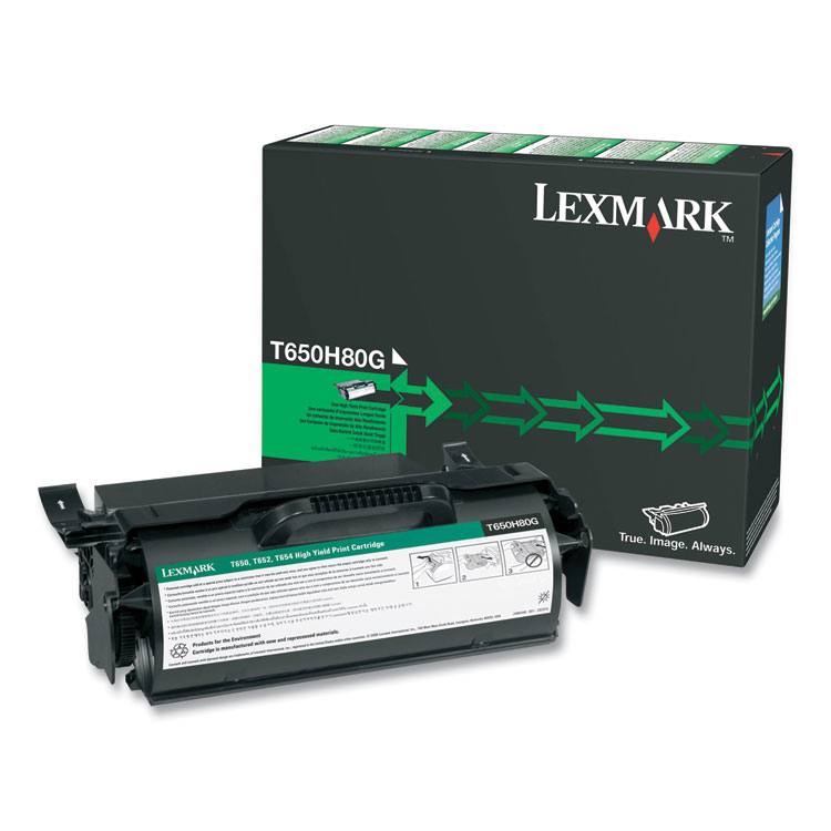 Lexmark T650H80G Toner, 25,000 Page-Yield, Black (LEXT650H80G)