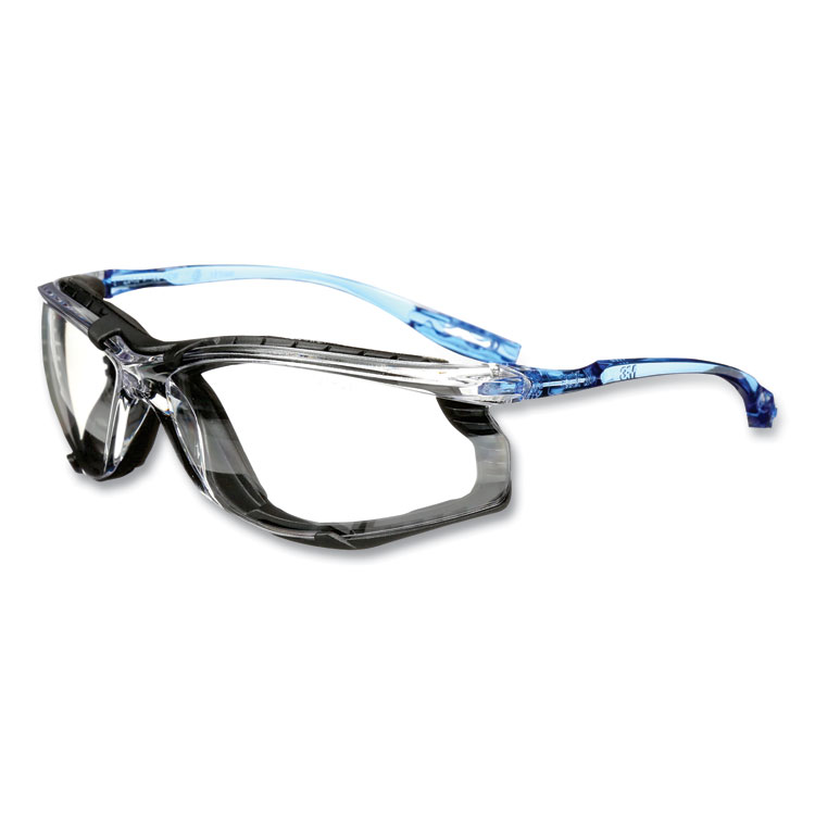 3M CCS Protective Eyewear with Foam Gasket, Blue Plastic Frame, Clear Polycarbonate Lens (MMM1187200000)