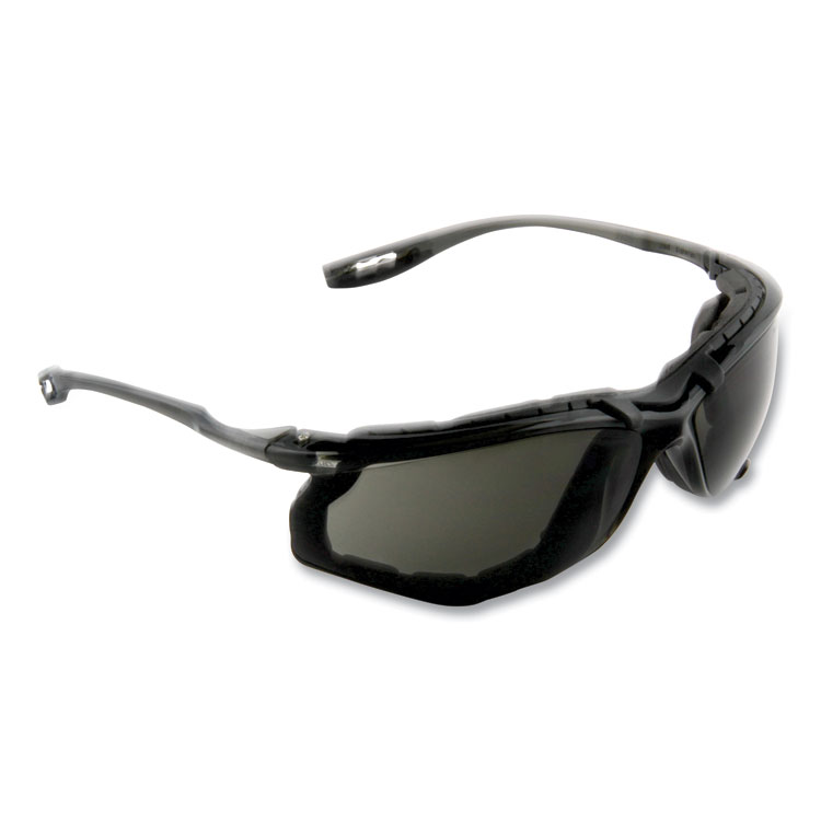 3M Virtua CCS Protective Eyewear with Foam Gasket, Black/Gray Plastic Frame, Gray Polycarbonate Lens (MMM1187300000)