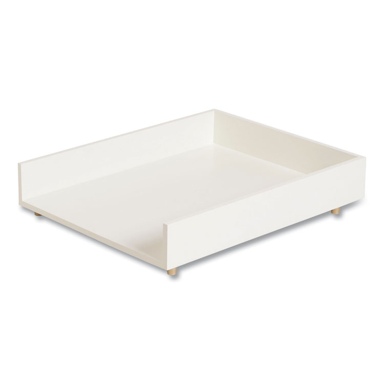 U Brands Juliet Paper Tray, 1 Section, Holds 11" x 8.5" Files, 10 x 12.25 x 2.5, White (UBR3467U0312)