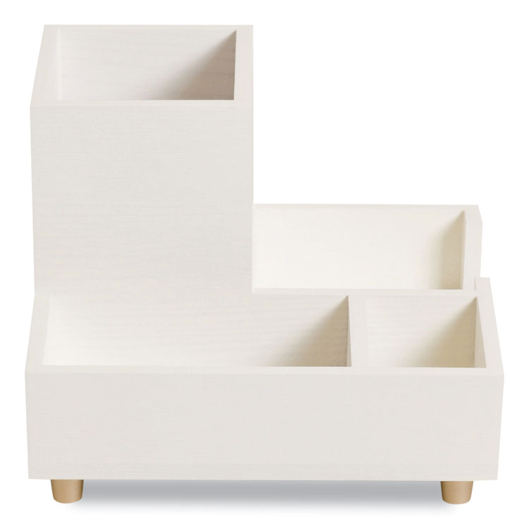 U Brands Juliet Compartment Cup, 6.25"w x 6.25"d x 4.75h", White (UBR5217U0312)