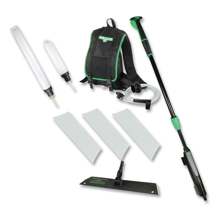 Unger Excella Floor Finishing Kit, 20" Head, 48" to 65" Black/Green Plastic Handle (UNGEFKT9)