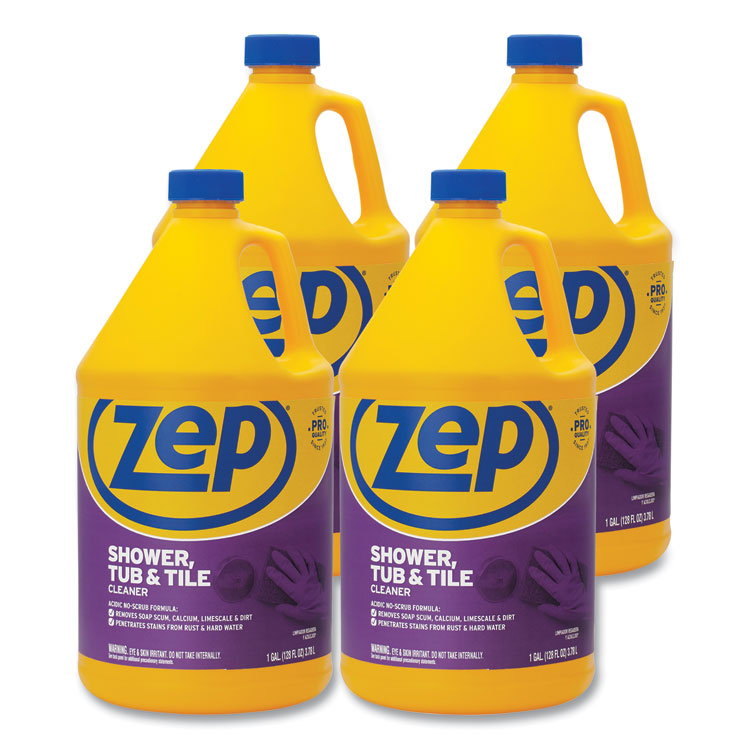 Zep Shower Tub and Tile Cleaner, Pleasant Scent, 1 gal, 4/Carton (ZPEZUSTT128A)