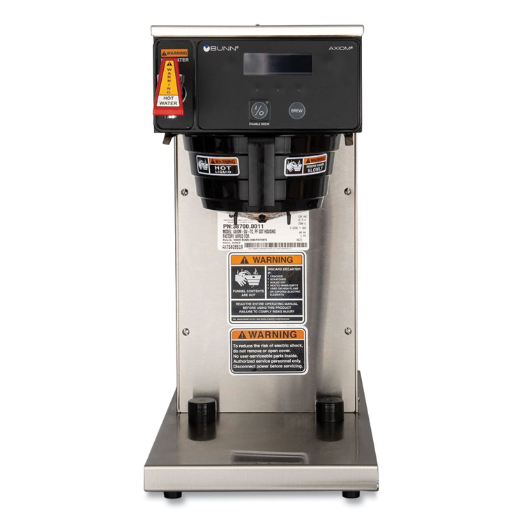 BUNN AXIOM DV-TC Dual-Voltage Thermal Carafe Coffee Brewer, 12 Cups, Silver/Black (BUN387000011)