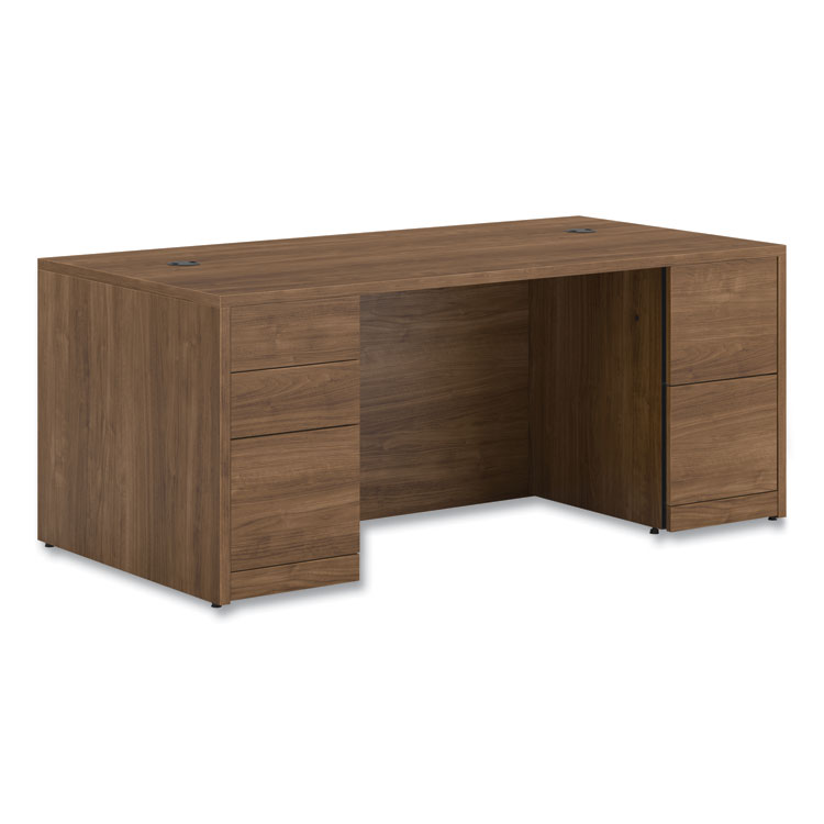 HON 10500 Series Double Full-Height Pedestal Desk, Left: Box/Box/File, Right: File/File, 72" x 36" x 29.5", Pinnacle (HON105890PINC)