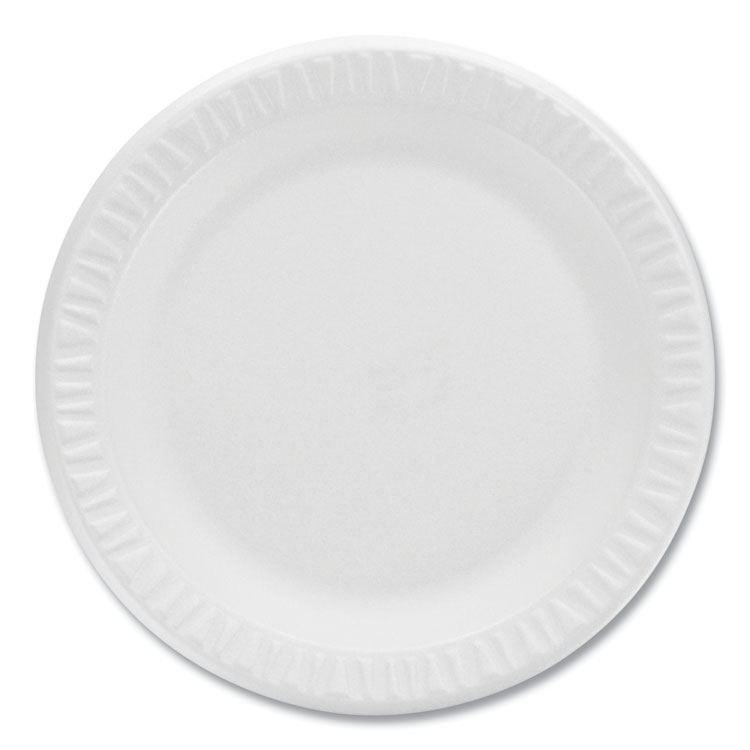 Dart Concorde Non-Laminated Foam Plates, 9" dia, White, 125/Pack (DCC9PWCRPK)