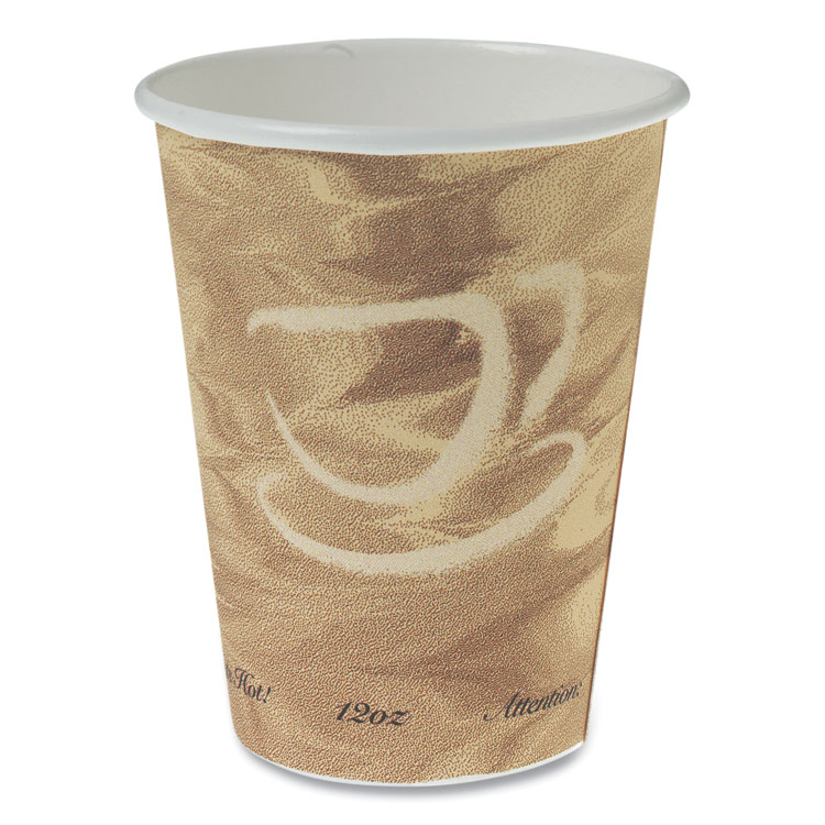 SOLO Mistique Polycoated Hot Paper Cups, 12 oz, Brown, 50/Sleeve, 20 Sleeves/Carton (SCC412MSN)