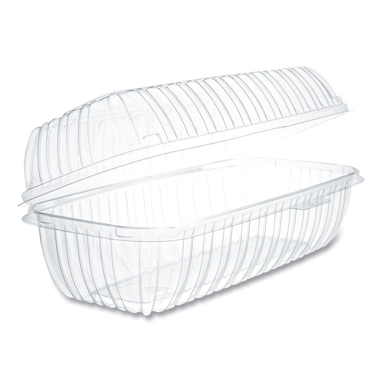Dart Showtime Clear Hinged Containers, Hoagie Container, 29.9 oz, 5.1 x 9.9 x 3.5, Clear, Plastic, 100/Bag, 2 Bags/Carton (DCCC99HT1)