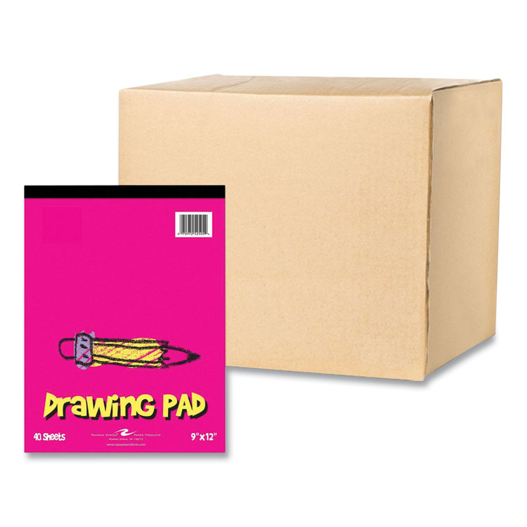 Roaring Spring Kids Drawing Pad, 40 White 9 x 12 Sheets, 12/Carton (ROA52505CS)