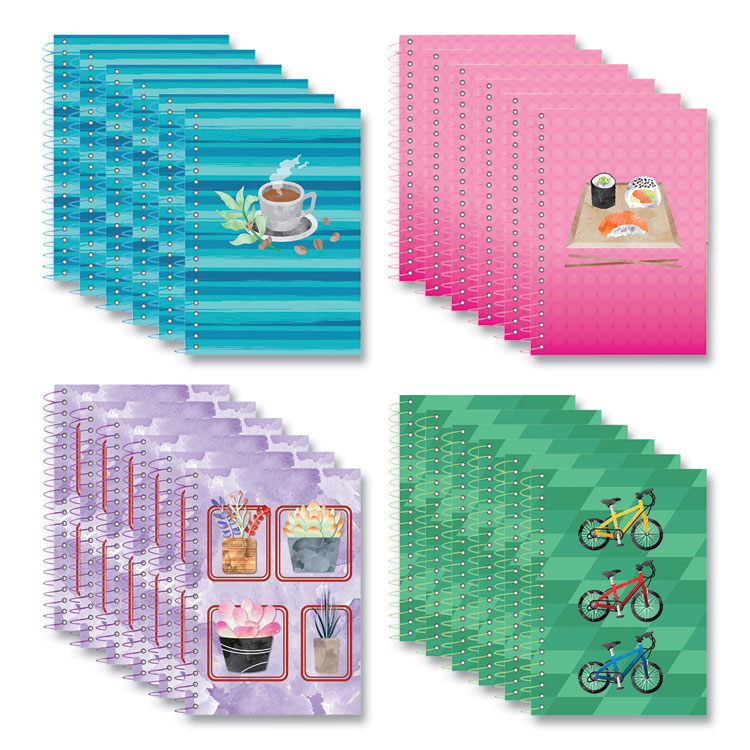 Roaring Spring Lifenotes Wirebound Notebook, 1-Subject, Medium/College Rule, Assorted Cover Colors, (80) 7 x 5 Sheets, 24/Carton (ROA12511CS)