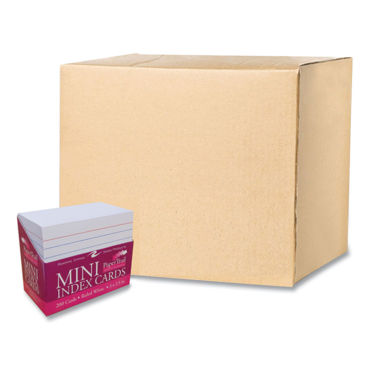 Roaring Spring Trayed Index Cards, Narrow Ruled, 3 x 2.5, 200/Tray, 36/Carton (ROA28041CS)