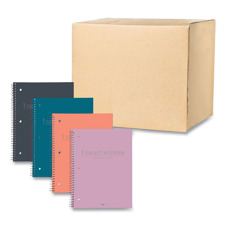 Roaring Spring Subject Wirebound Promo Notebook, 1-Subject, Medium/College Rule, Assorted Cover Colors, (70) 10.5 x 8 Sheets, 24/Carton (ROA10034CS)