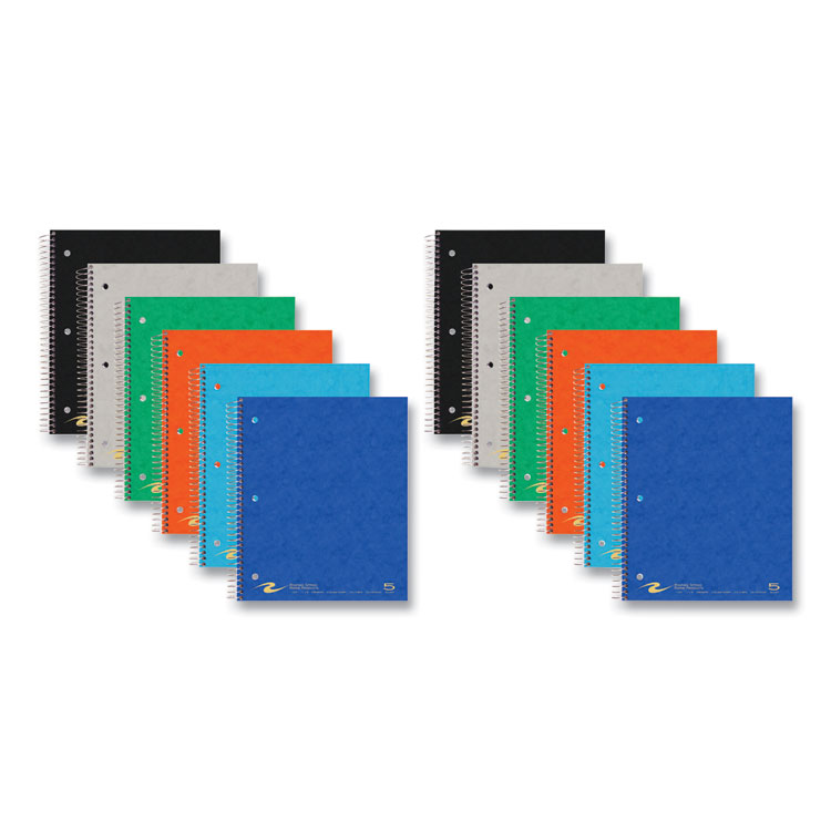 Roaring Spring Subject Wirebound Notebook, 5-Subject, Medium/College Rule, Assorted Cover Colors, (200) 11 x 9 Sheets, 12/Carton (ROA11295CS)