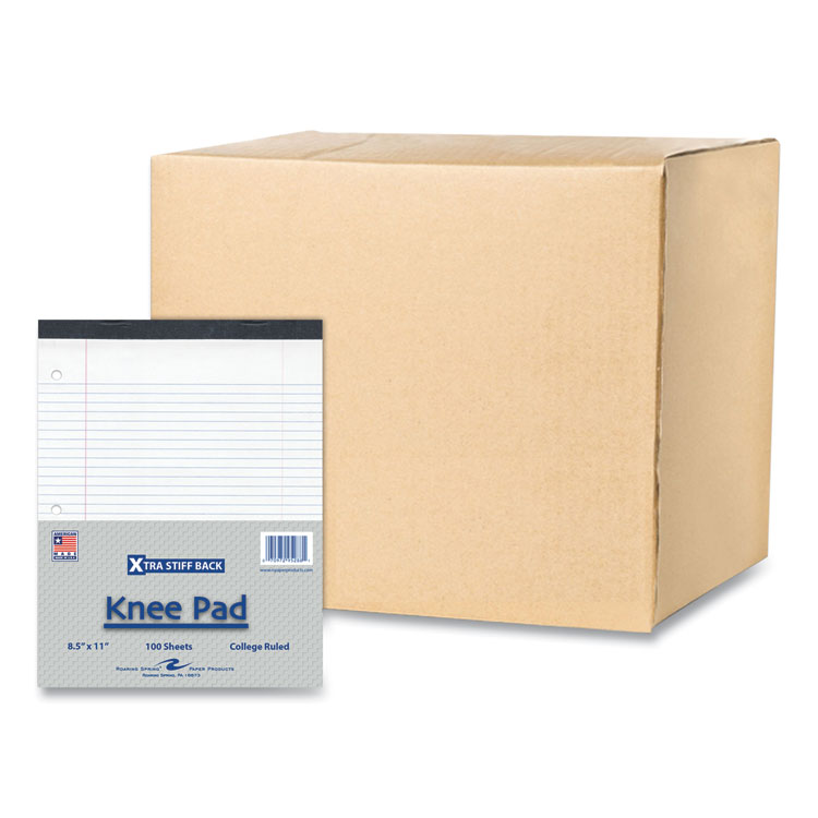Roaring Spring Stiff-Back Pad, Medium/College Rule, 100 White 8.5 x 11 Sheets, 36/Carton (ROA95288CS)