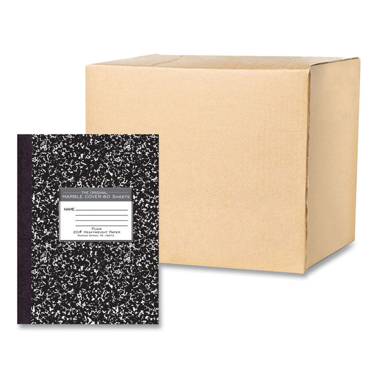 Roaring Spring Hardcover Marble Composition Book, Unruled, Black Marble Cover, (80) 10.25 x 7.88 Sheets, 24/Carton (ROA77479CS)