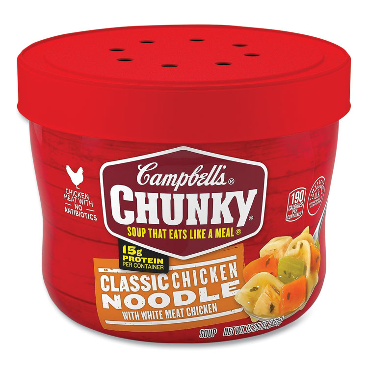 Campbell's Chunky Classic Chicken Noodle Bowl,15.25 oz Bowl, 8/Carton (GRR35100003)
