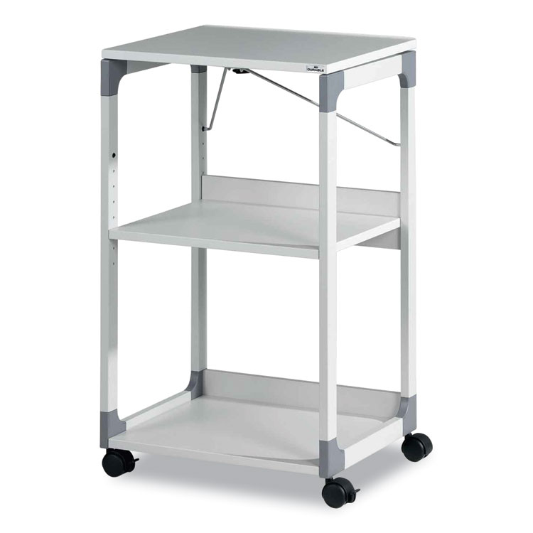 Durable 3-Tier Multimedia Trolley for Projectors, Metal, 3 Shelves, 20 x 17 x 34.75, Gray (DBL370110)
