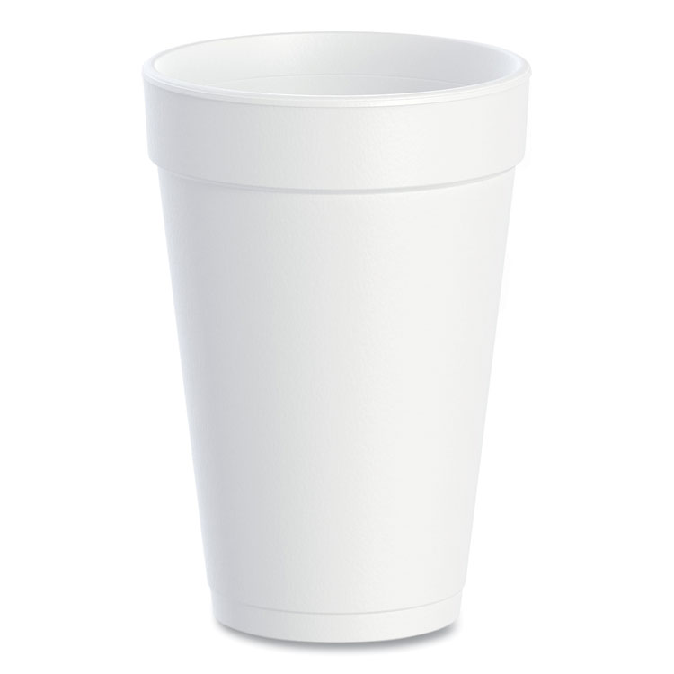 Dart Foam Drink Cups, 16 oz, White, 20/Bag, 25 Bags/Carton (DCC16J165)