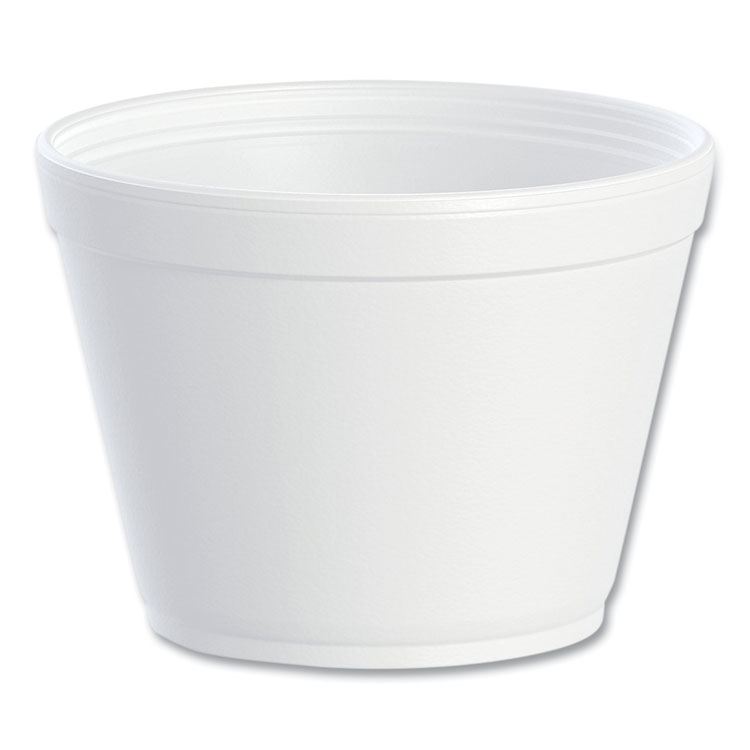 Dart Foam Containers, Extra Squat, 16 oz, White, 25/Bag, 20 Bags/Carton (DCC16MJ32)