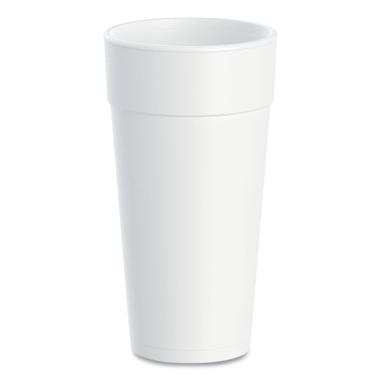 Dart Foam Drink Cups, Hot/Cold, 24 oz, White, 25/Bag, 20 Bags/Carton (DCC24J16)