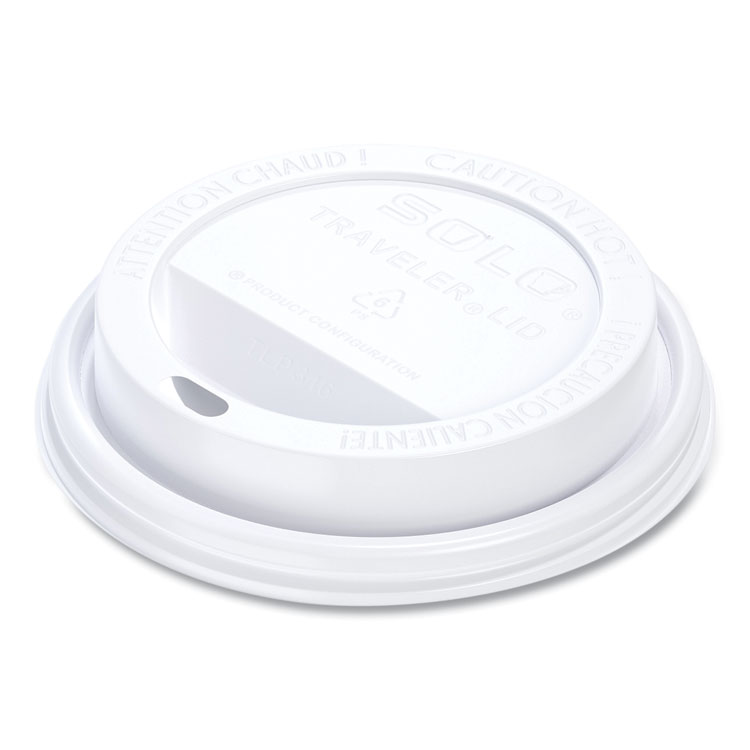 SOLO Traveler Cappuccino Style Dome Lid, Fits 10 oz to 24 oz Hot Cups, Plastic, White, 100/Pack, 10 Packs/Carton (SCCTLP316)