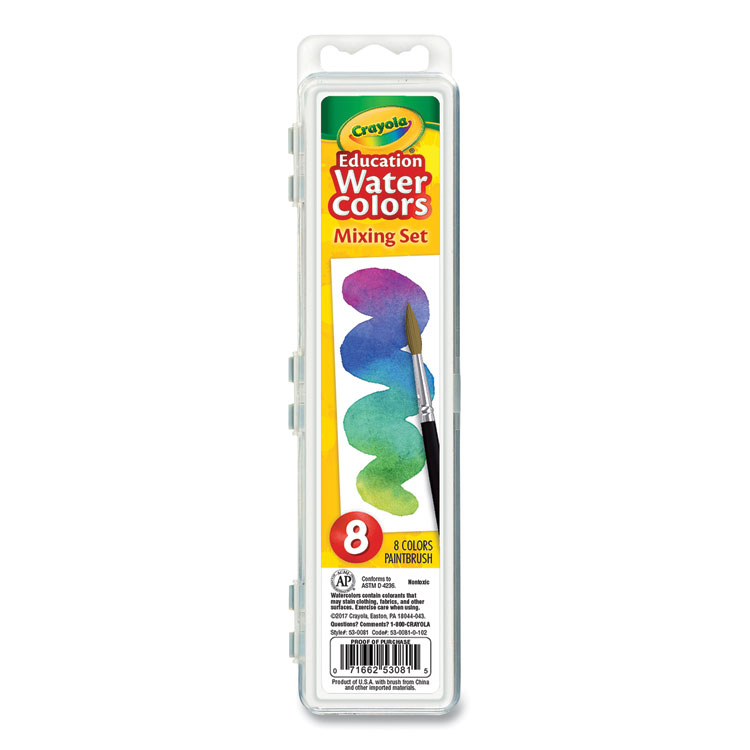 Crayola Watercolor Mixing Set, 7 Assorted Colors, Palette Tray (CYO530081)