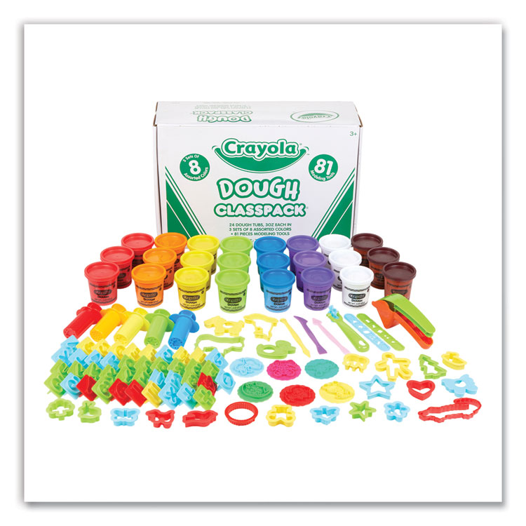 Crayola Dough Classpack, 3 oz, 8 Assorted Colors with 81 Modeling Tools (CYO570172)