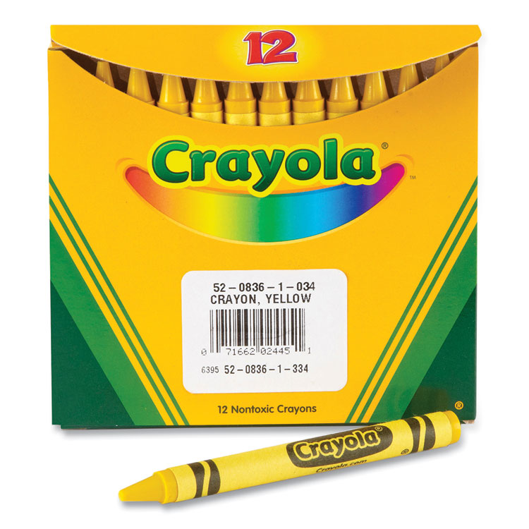 Crayola Bulk Crayons, Yellow, 12/Box (CYO520836034)