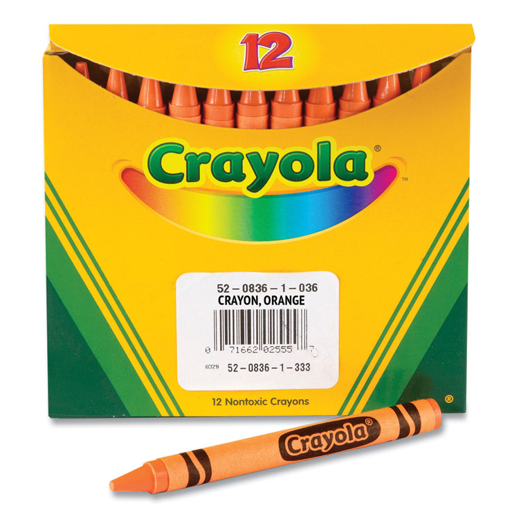 Crayola Bulk Crayons, Orange, 12/Box (CYO520836036)