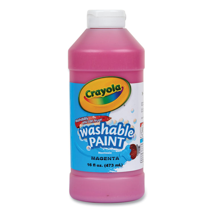 Crayola Washable Paint, Magenta, 16 oz Bottle (CYO542016069)