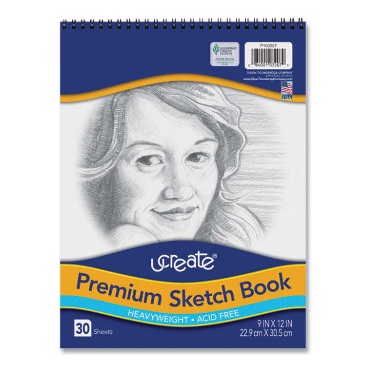 Pacon Art1st Artist's Sketch Pad, Unruled, 30 White 9 x 12 Sheets (PAC103207)