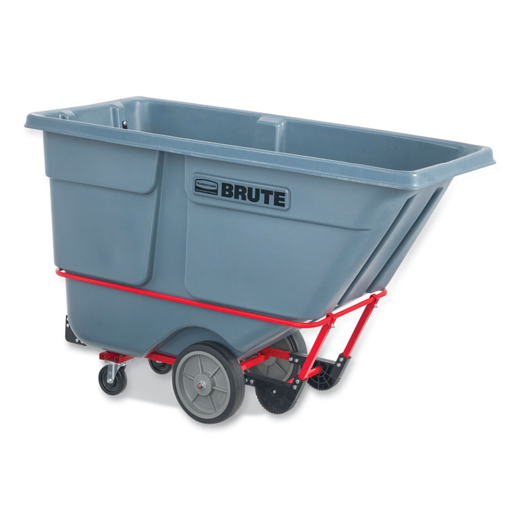 Rubbermaid Commercial 1 cu yd BRUTE DURATILT Frame Tilt Truck, Heavy Duty, 2,100 lb Capacity, Gray (RCP2192467)